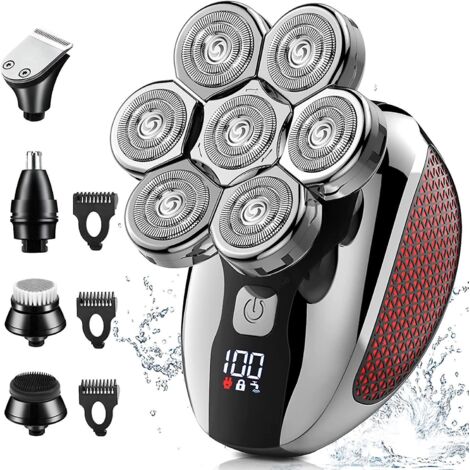 rasoir Pour Hommes 7d (rouge Vin), Rasoir Pour Hommes Rasoir Lectrique Pour Hommes Rechargeable Sans Fil Tanche Humide Sec Double Usage, Kit De G