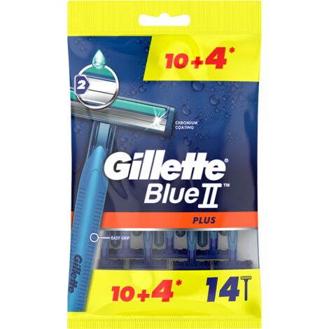 Rasoirs jetables Gillette Blue II Plus pour hommes, paquet de 14