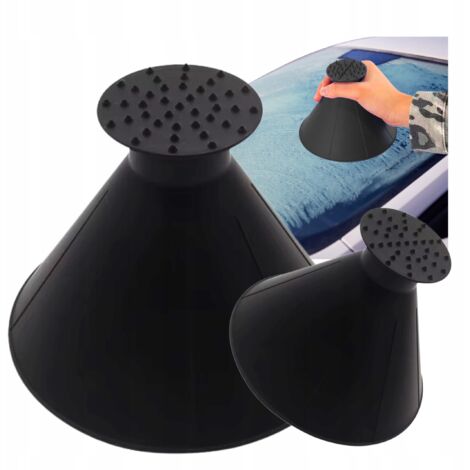 Raspador de hielo cónico para coches 2 en 1 plástico + embudo