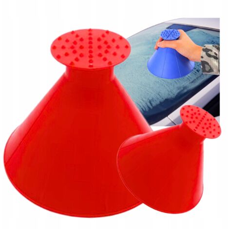 Raspador de hielo cónico para coches 2 en 1 plástico + embudo