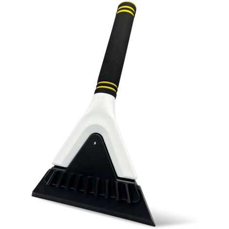 Raspador de hielo para parabrisas de coche, ABS, mango ergonómico antideslizante, multifuncional y desmontable, longitud 27 cm, ancho 14,5 cm, color blanco. Marca: SEHAUSEU