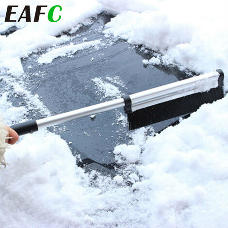 Raspador de hielo Universal para coche, cepillo de nailon, pala de eliminación de nieve, ajustable telescópica, varilla de tracción de aleación de aluminio, herramienta de lavado para automóvil