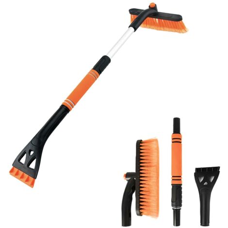 Raspador de hielo y cepillo para nieve para coches (2 en 1). Fácil de montar, descongelador de parabrisas para invierno, pala para hielo y nieve desmontable. Apto para camiones y SUV.