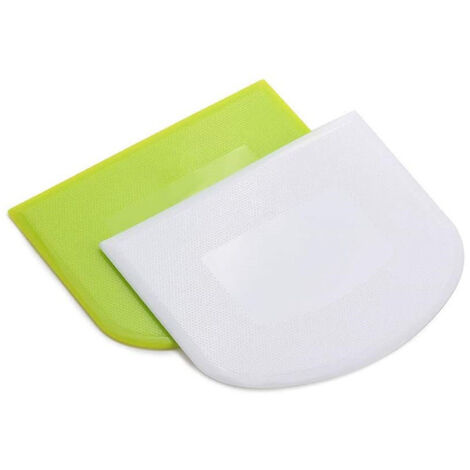 Raspador de masa de plástico para cortar pasteles, raspador de masa de 2 piezas