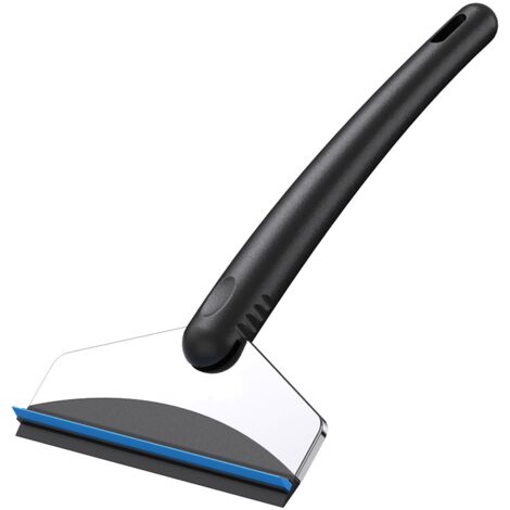 Raspador pequeño de acero inoxidable negro para quitar nieve y hielo, herramienta para descongelar parabrisas (Color: Negro - 14  25CM)
