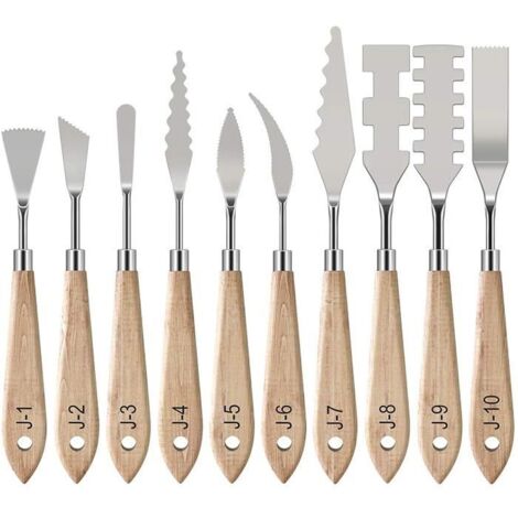 Raspadores de pintura, 10 piezas de cuchillos de paleta de acero inoxidable, espátula