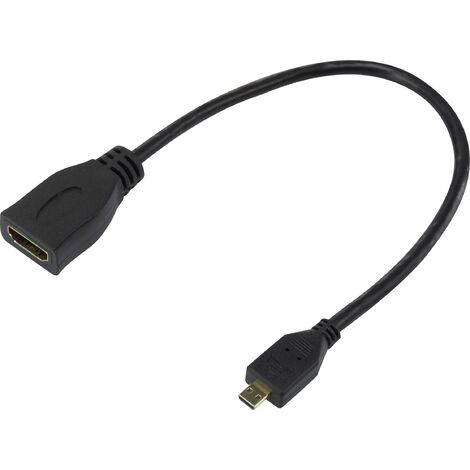 Raspberry Pi® Adaptateur HDMI Raspberry Pi [1x HDMI mâle D Micro - 1x HDMI femelle] 23.5 cm noir R040582