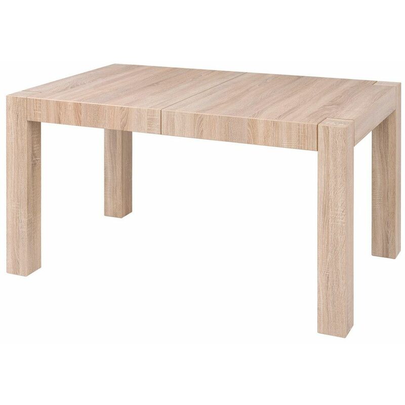 RASTELI - Table rectangulaire extensible cuisine salle à manger - Style scandinave - 140-190x85x77 cm - Piètement solide - Sonoma