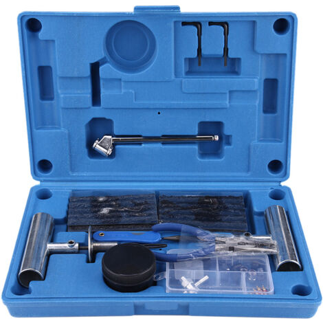RASTKY Kit d'Outils de Réparation de Pneus de Voiture 67 Pièces – Kit Complet de Réparation de Crevaison de Pneus pour Voitures, Motos, Camions – Outils Robustes en Alliage de Zinc avec étui de.