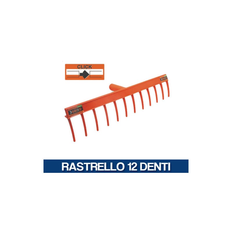 Rastrello in polipropilene 12 denti cm 50 con/senza manico 35634V rastrello 12 denti (35634)