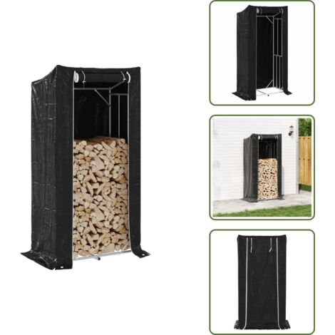 Rastrelliera da esterno - vidaXL Rastrelliera per Legna con Copertura Antipioggia 100x60x200 cm - Copertura antipioggia in polietilene