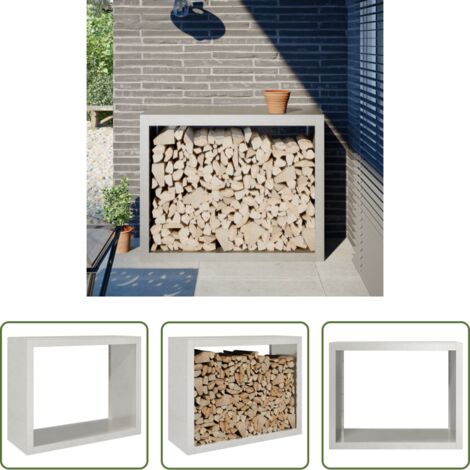 Rastrelliera per legna -  Rastrelliera per Legna da Ardere 100x40x80 cm in Acciaio Inox