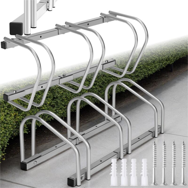 Rastrelliera Portabici Singola In Ferro Zincato - Con Passaruota 5 Cm, 37x37x28 Cm