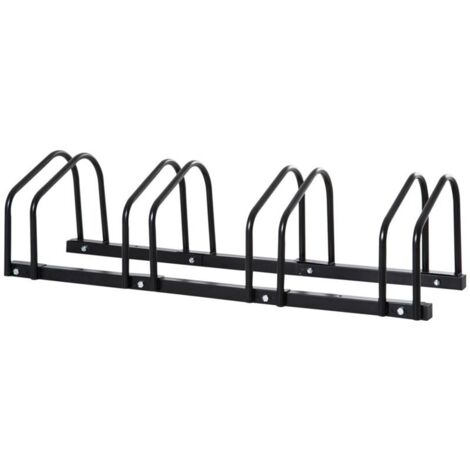 RASTRELLIERA PORTABICICLETTE PARCHEGGIO PER 4 BICICLETTE IN ACCIAIO 110X33X27 CM