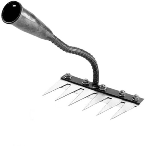 Rastrello da giardino in acciaio al carbonio per diserbo, rastrello da giardino in metallo per impieghi gravosi, rastrello in ferro per giardinaggio e diserbo, rastrello per paglia, rastrello per giar