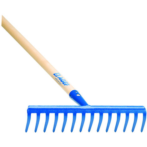 RASTRELLO DENTI CURVI CON MANICO 16 denti