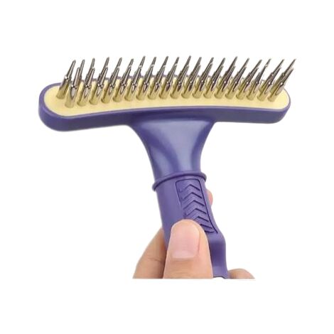 Rastrello Due File 20 Denti Conici Rotanti Manico Antislip