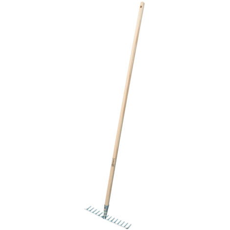 Rastrello zincato 14 denti con manico 140 cm