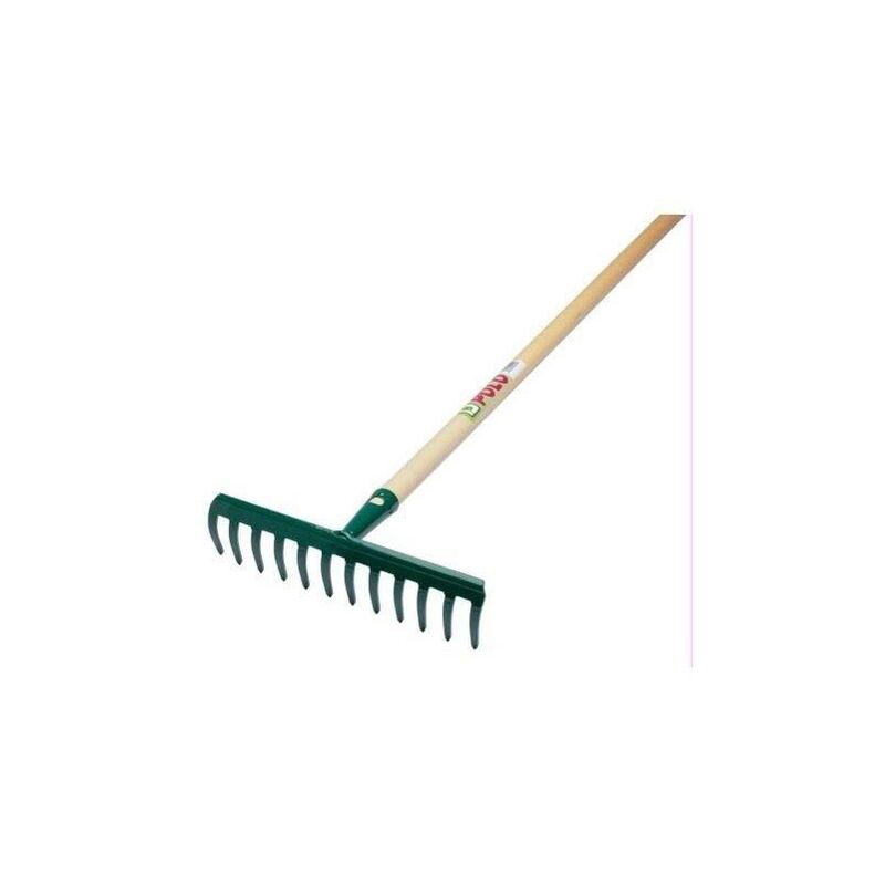 

Rastrillo de 12 dientes curvos con mango de madera de 130cm.