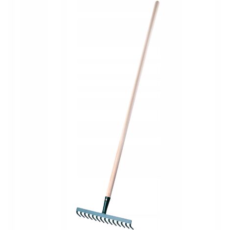 Rastrillo de césped KADAX, hojas, mango de madera, 14 dientes