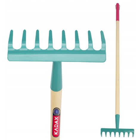 Rastrillo de césped metálico KADAX, 8 dientes, con mango
