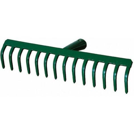 Rastrillo metálico resistente de 12 dientes, herramienta de jardinería y cultivo, ideal para limpieza de hojas y tierra, cabezal de acero reforzado – Grabie Mocne 12-z KARD
