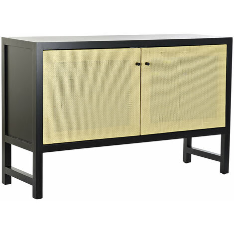Ratan Fire Buffet 120x38x76 Schwarz Ratan Firmaterial mehrfarbige Farbfamilienbuffets und TV -Möbeldetails