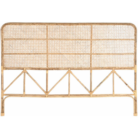 Ratan Headboard 178x4x128 natürliches Ratan natürliches Material Mehrfarbige Farbfamilie Nachttische, Bettköpfe und Nockendetails