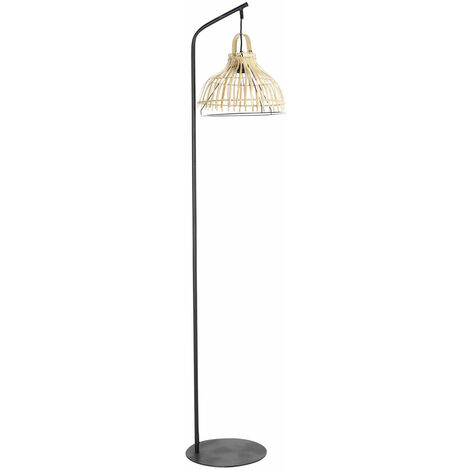 Ratan Metall -Stofflampe 40x40x160 natürlicher Bibe Metall Ratan mehrfarbig Material Farbstocklampe Details Details Details