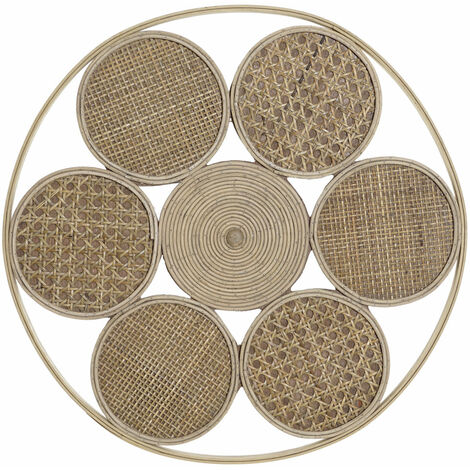 Ratan Wanddekoration 45.5x2x45.5 natürliches Ratan Multicolor -Farbmaterial Familienfamilien Wanddekorationen Details