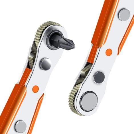 Ratchet Screwdriver 110mm, Magnetic Screwdriver 1/4 Mini Ratchet Wrench, Reversible Mini Ratchet Screwdriver, Multifunctional Pocket Repair Tools, 1/4 Inch Drive Torque Screwdriver