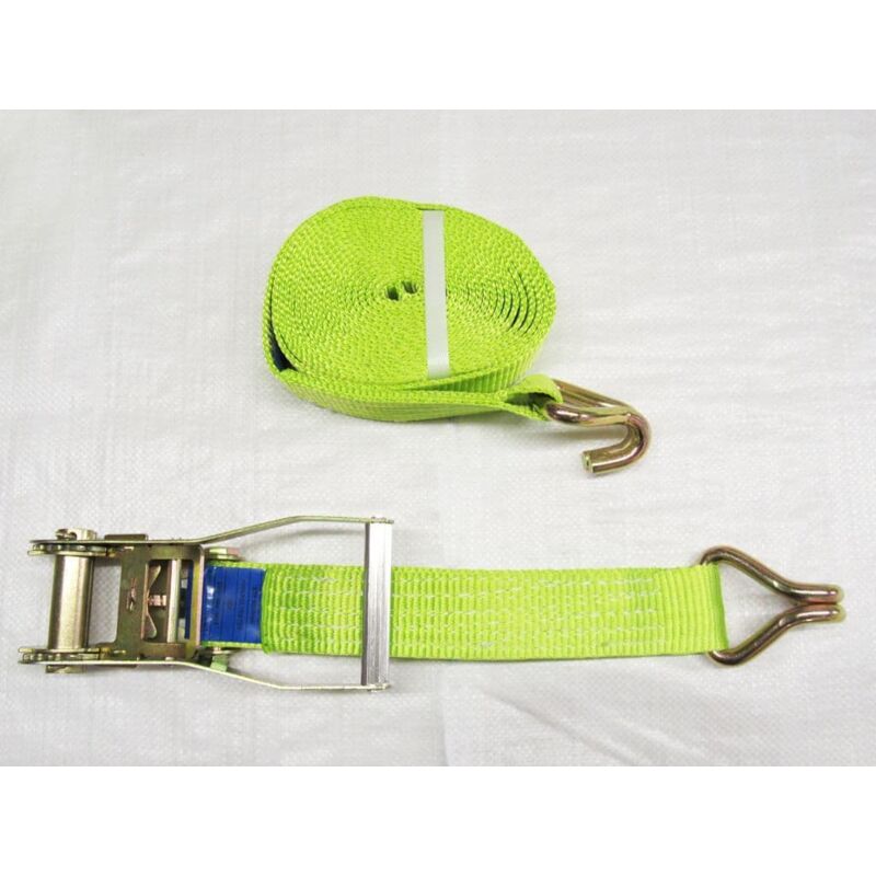 Ratchet Strap Hi Vis 5 Ton 50MM 10M x1 (Lashing Tie Down Claw J Hook Lorry Cargo)
