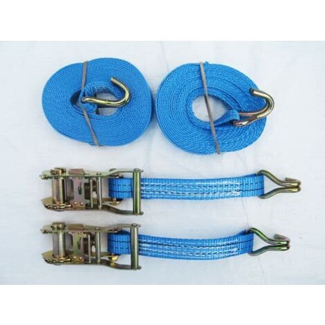 Ratchet Straps 35MM 6M 2T X2 (Tie Down Cargo Heavy Duty Truck Lorry Lashing Claw Hook)
