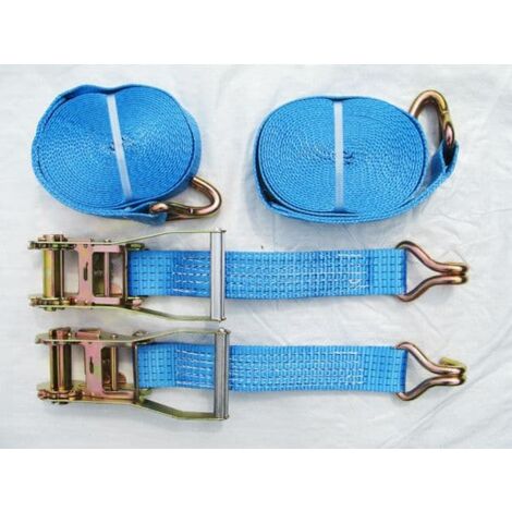 Ratchet Straps 5 Ton 50MM 10M x2 (Lashing Tie Down Claw J Hook Lorry Cargo)