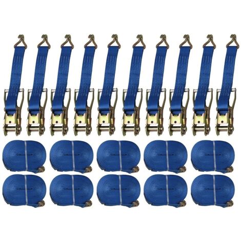 Ratchet Straps 5 Ton 50MM 25M x10 (Lashing Tie Down Claw J Hook Lorry Cargo)