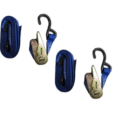 Ratchet Tie Down Straps 25MM 0.8T 5M X2 (Heavy Duty Cargo Lashing Ton S Hook)
