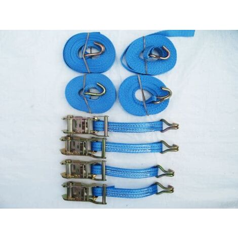 Ratchet Tie Down Straps 25MM 1.5T 5M X4 (Heavy Duty Cargo Trailer Lashing Ton Claw J Hook)