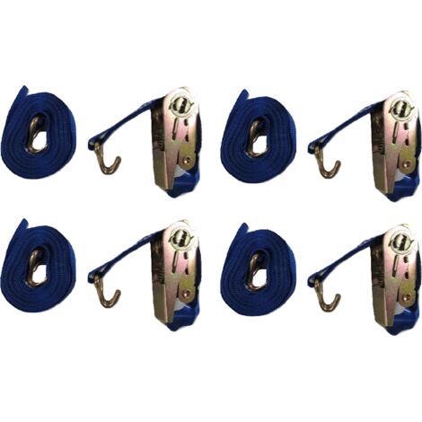 Ratchet Tie Down Straps 35MM 3T 6M X4 (Heavy Duty Cargo Trailer Lashing Ton J Hook)
