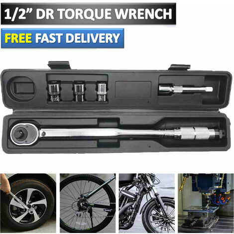 Ratchet Torque Wrench 1/2" Square Drive Extension Adjust 28-210Nm Car Repair Set