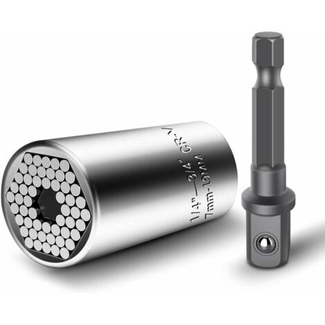 Ratchet Wrenches 7–19 mm Universal Socket 2PCS Universal Ratchet Wrench Multi-Function Socket Set Repair Tool Multi-Function Socket Set Adapter for Automotive Industry