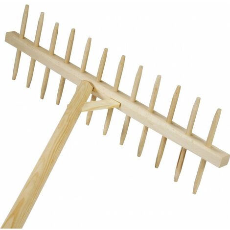 Râteau 12 dents en bois – Conçu pour travaux extérieurs – Matériaux durables – Longueur 150cm pour efficacité maximale – La Boissellerie Du Velay