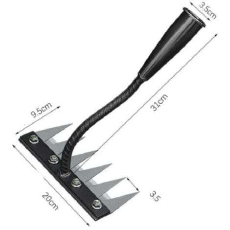 Râteau à désherber 5/6/7/8 dents, outil de désherbage avec manche, râteau de jardin en métal robuste, râteau pour désherber, ameublir la terre et semer (6 dents)