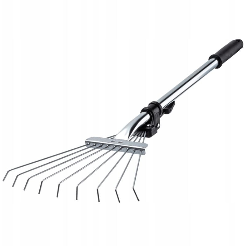 Kadax - Râteau à feuilles d'herbe en métal avec poignée