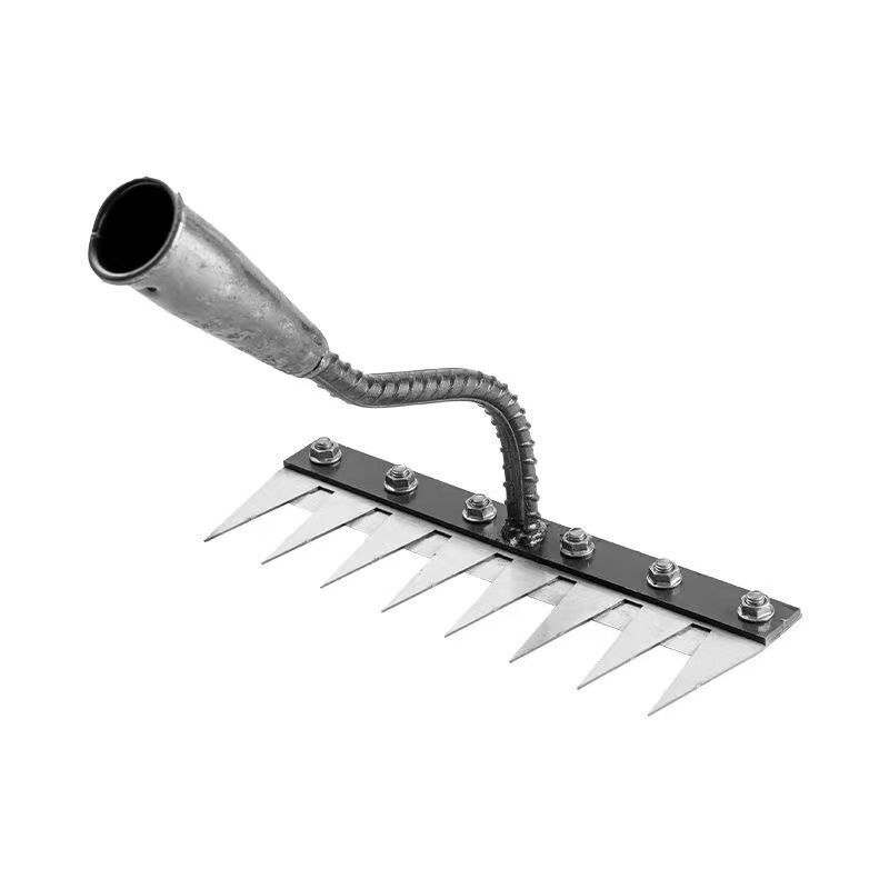 Râteau de désherbage de jardin en acier au carbone, râteau de jardin en métal robuste, râteau en fer pour le jardinage et le désherbage, râteau de