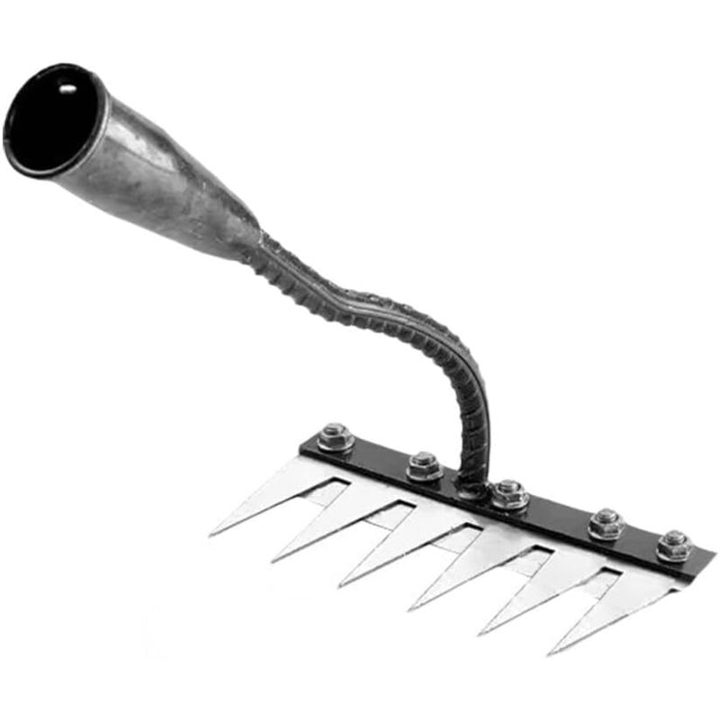 Râteau de désherbage de jardin en acier au carbone, râteau de jardin en métal très résistant, râteau en fer pour jardinage et désherbage, râteau pour