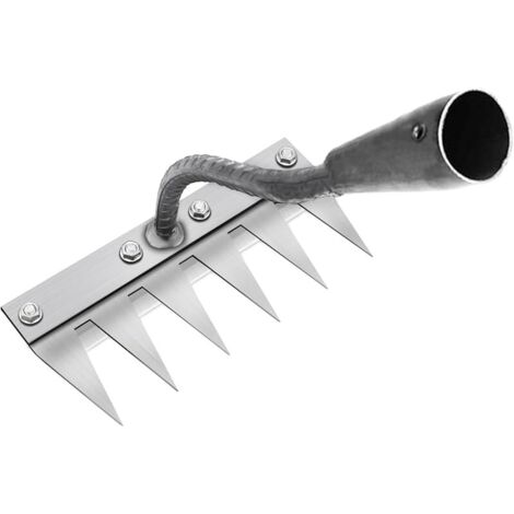 Râteau de Désherbage Multifonction en Métal, Râteau De Jardin 6 Dents, Râteau De Jardin Portable pour Désherber, Outillage De Jardin pour Désherber/Ameublir/Semence (sans Manche) 6 Dents