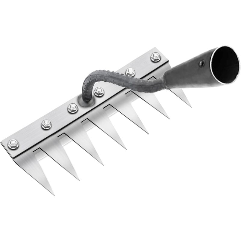Ineasicer - Râteau de Désherbage Multifonction en Métal, Râteau De Jardin 7 Dents, Râteau De Jardin Portable pour Désherber, Outillage De Jardin pour
