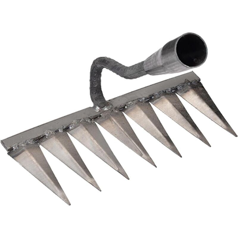 Râteau De Désherbage Scarificateur en Métal Râteau De Désherbage Tenu dans La Main Houe Creuse Tout en Acier Trempé Outil De Sol Portatif en Acier