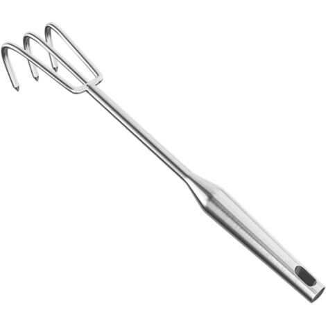 Râteau de Jardin à Main Outil Désherbeur Ergonomique en Acier Inoxydable Griffe de Culture Portable Râteau à Main Convient pour Le Jardinage L'Entreti , 3 Dents à Long Manche