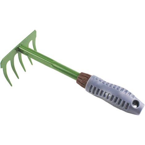 Râteau de jardin en métal à cinq dents, râteau à gazon, râteau à feuilles, râteau en fer, outil agricole